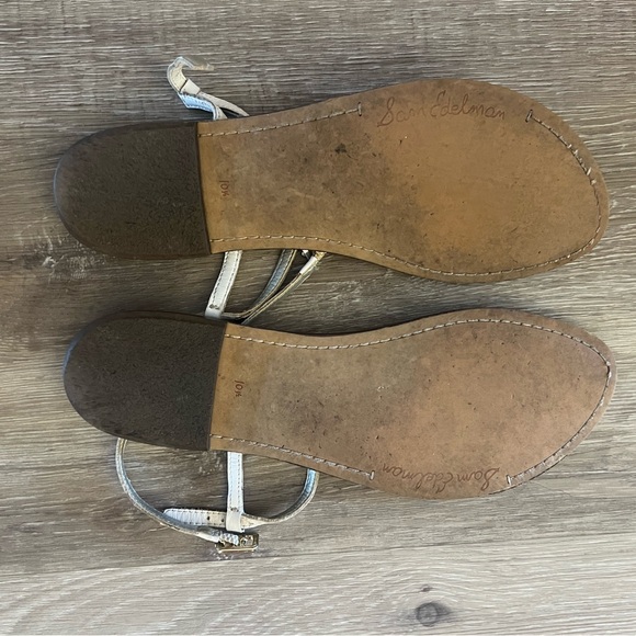 Sam Edelman Gigi White Leather T-Strap Sandal size 10.5 - Picture 5 of 5